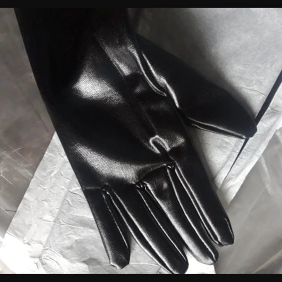 FA Latex Cosplay Black Long Gloves - Picture 7 of 16